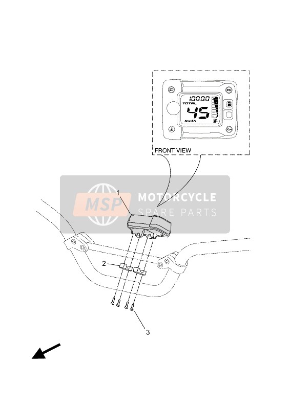 Yamaha NS50N 2016 Meter voor een 2016 Yamaha NS50N